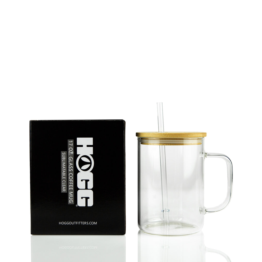 17oz. Sublimatable Glass Coffee Mug - CLEAR