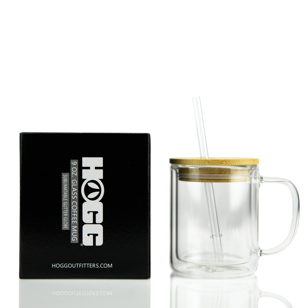 9oz. Glass Coffee Mug Glitter Globe