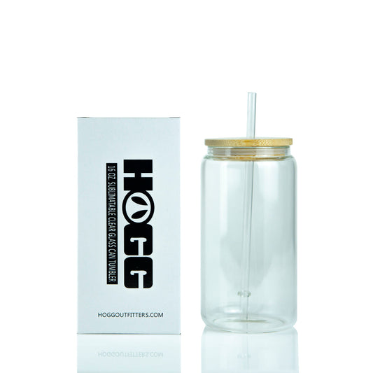 Clear Glass Can Tumbler w/ Lid & Straw
