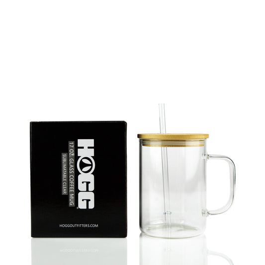 17oz. Sublimatable Glass Coffee Mug - CLEAR