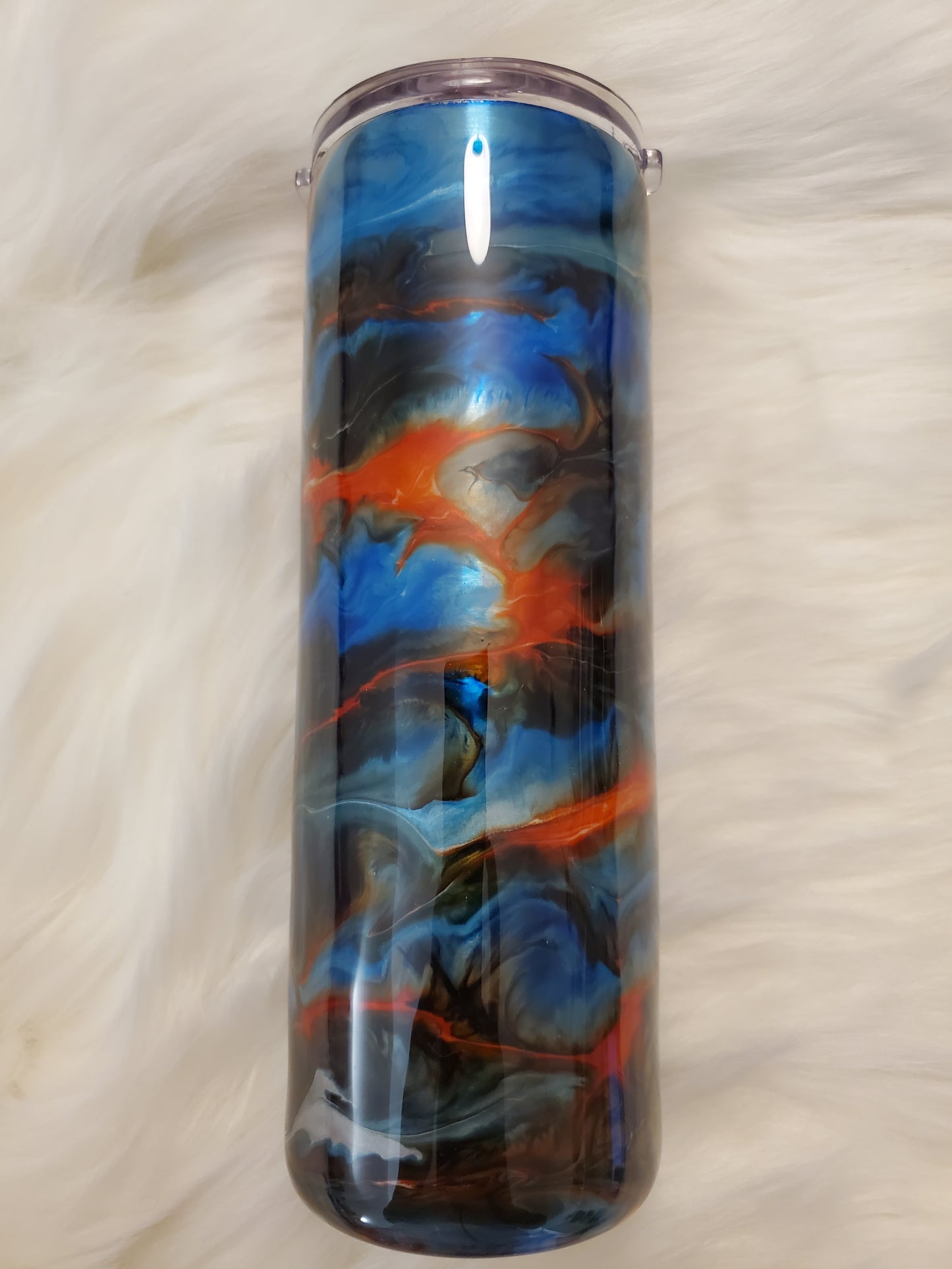 Black Blue &Orange Swirl