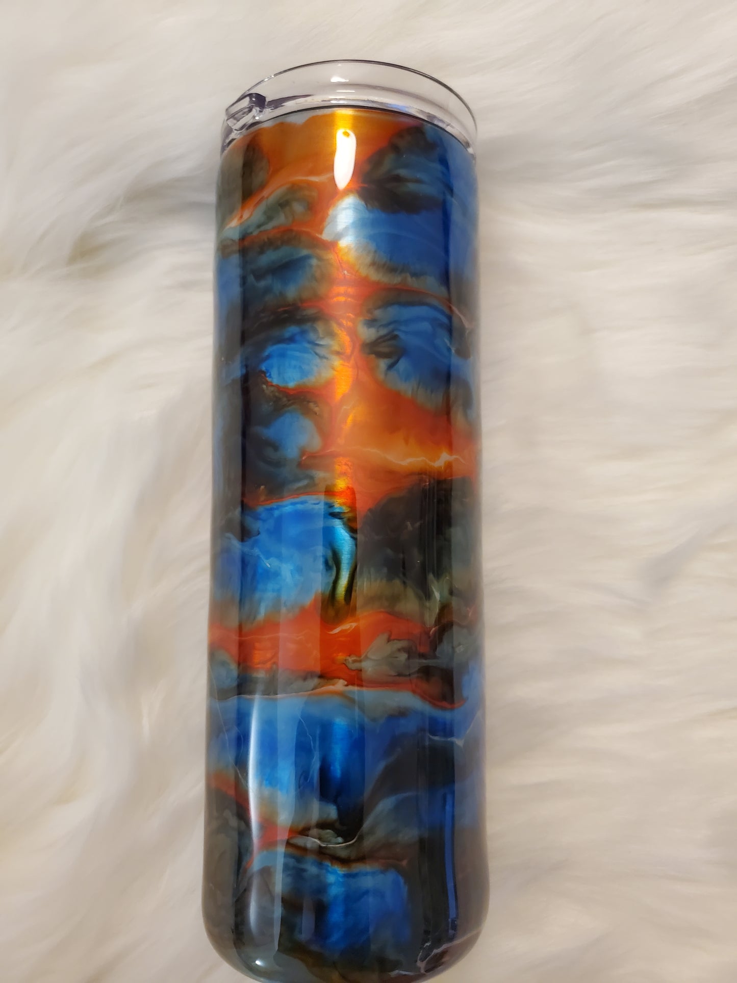 Black Blue &Orange Swirl