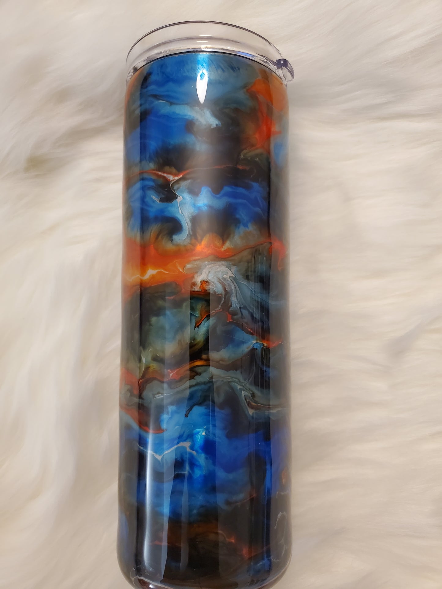 Black Blue &Orange Swirl