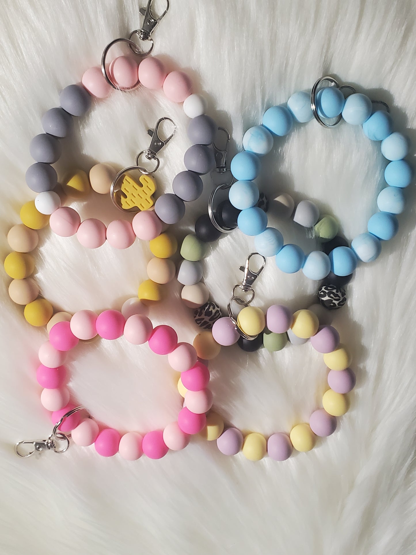 Silicone Beaded Key Ring